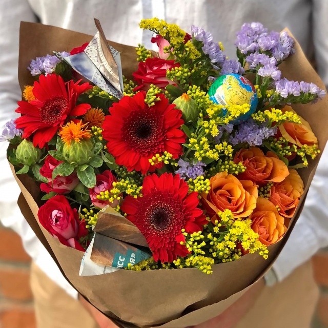 Букет из Гермини, Статицы и Солидаго «9-А» Букет из Гермини, Статицы и Солидаго «9-А»