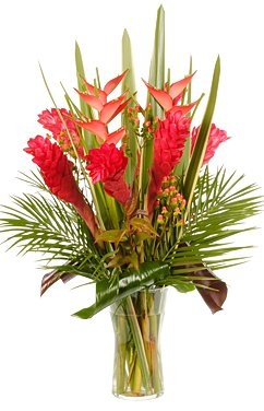 Букет из Геликонии и Зверобоя «Остров мечты»