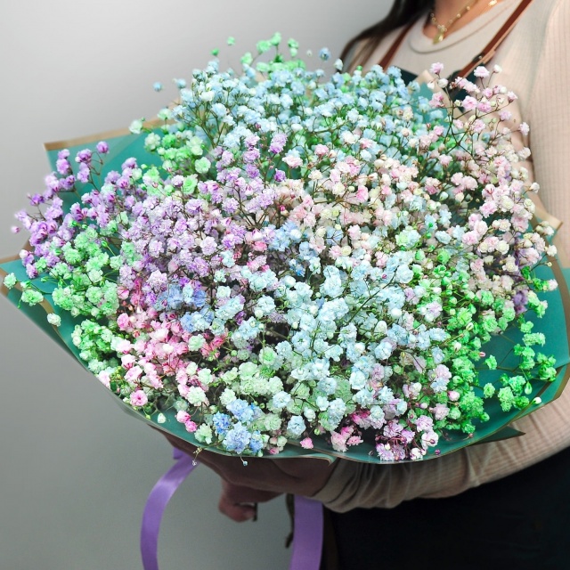 Букет из Радужной Гипсофилы «Радость» Букет из Радужной Гипсофилы «Радость»