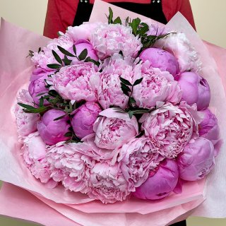 Букет из розовых Пионов «Сияние»