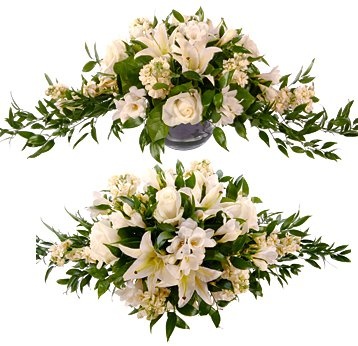 Композиция из Роз, Лилий и Фрезии «Сливки со стола»