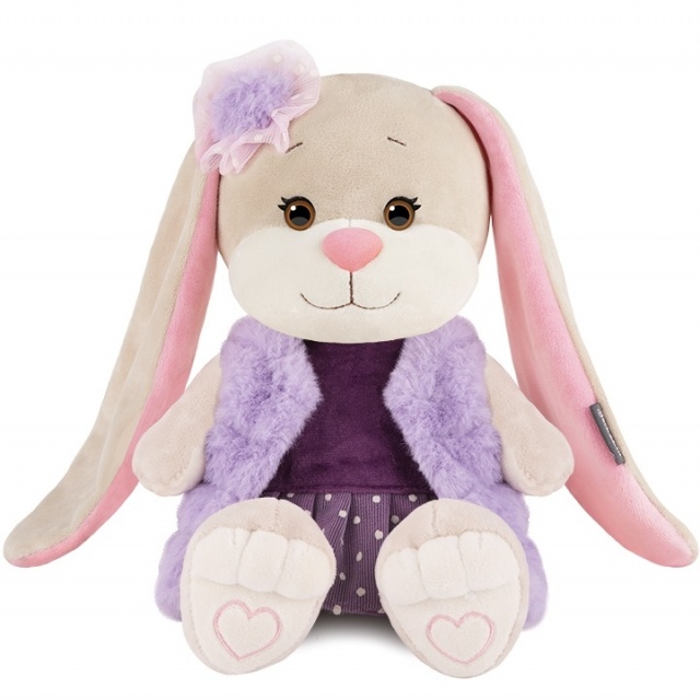 Мягкая Игрушка Зайка в Модной Меховой Жилетке Мягкая Игрушка Зайка в Модной Меховой Жилетке