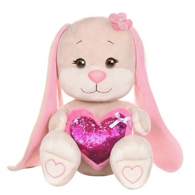 Мягкая Игрушка Зайка с Розовым Сердцем Мягкая Игрушка Зайка с Розовым Сердцем