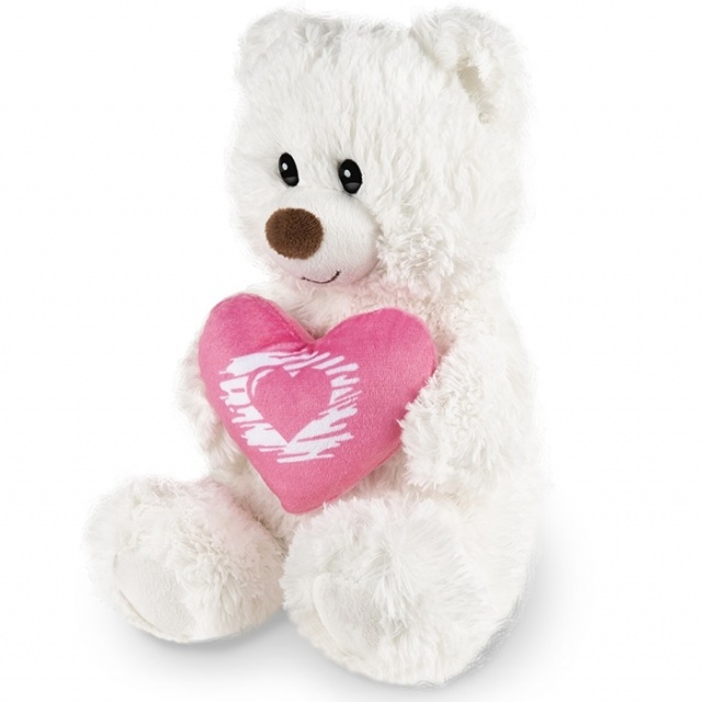 Мягкая Игрушка Мишка Белый с Сердцем Мягкая Игрушка Мишка Белый с Сердцем