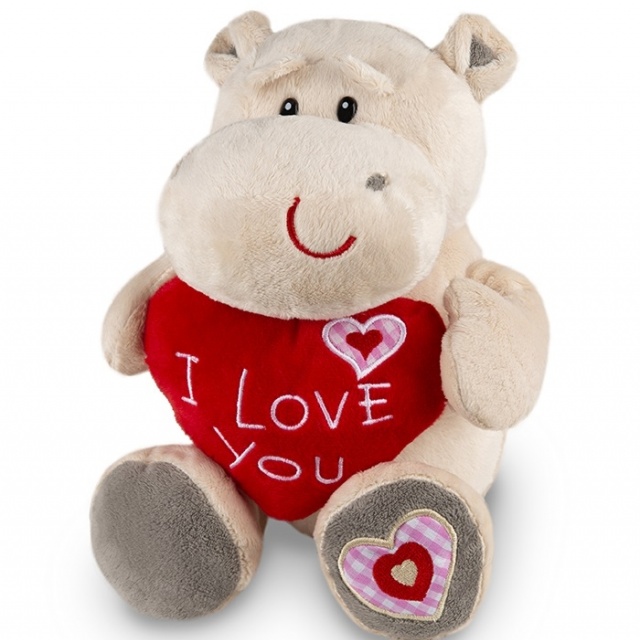 Мягкая Игрушка Бегемот Боня с Сердцем Мягкая Игрушка Бегемот Боня с Сердцем