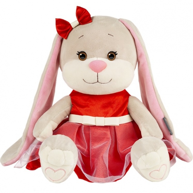Мягкая Игрушка Зайка в Нарядном Красном Платье Мягкая Игрушка Зайка в Нарядном Красном Платье