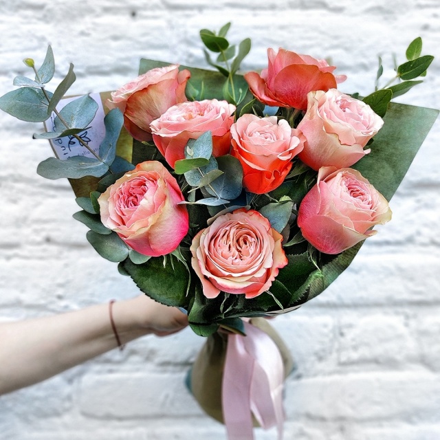 Букет из Пионовидной Розы «Коралл»