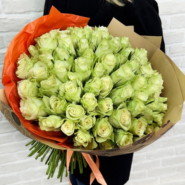 Букет белых кенийских роз «Прекрасной»