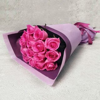 Букет розовых Роза 15 шт 60 см «Ослепительной»