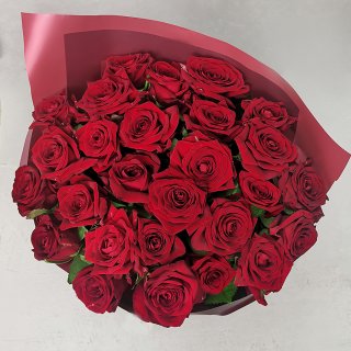 Букет красных Роз 60 см 25 шт «Страстной»