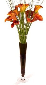 Композиция из Калл «Объятие тепла» в высокой вазе