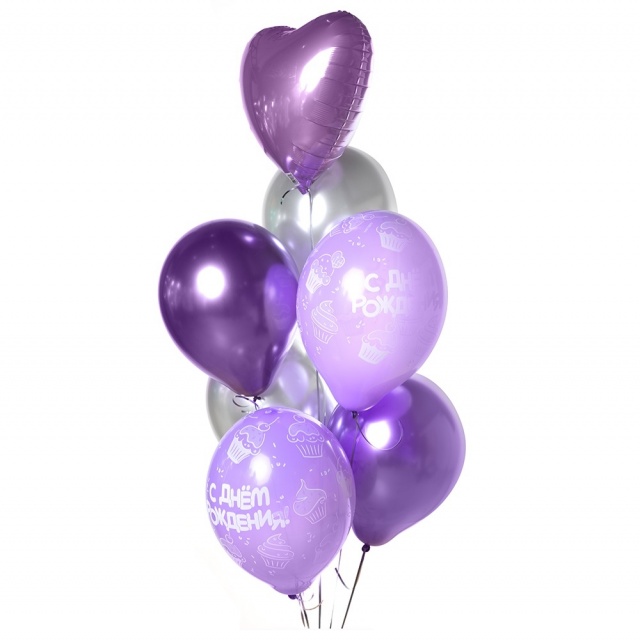Фонтан шаров Сиреневый букет