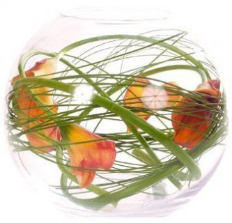 Оранжевые Каллы в стеклянном шаре
