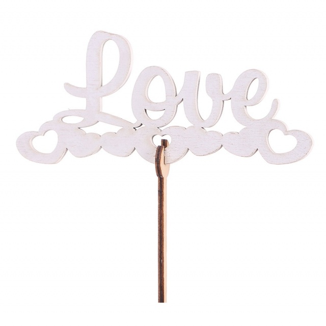 Топпер крашеный Лав Сердца белый