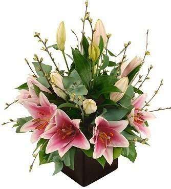 Композиция из Лилий и Эвкалипта «Хрустальная грация»