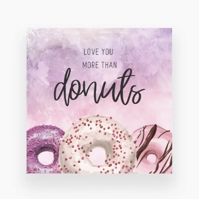 Мини-открытка «Love you more than donuts» Мини-открытка «Love you more than donuts»