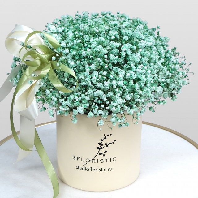 Композиция из Гипсофилы «Зеленая Сакура»