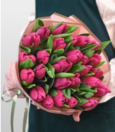 Букет тюльпанов 25 шт «Розовое Восхищение»