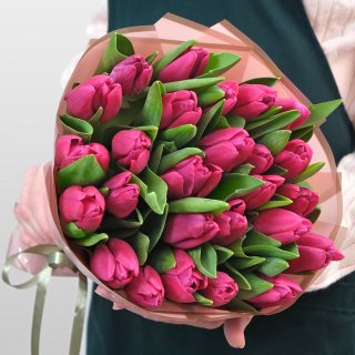 Букет тюльпанов 25 шт «Розовое Восхищение»
