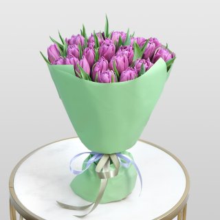 Букет из Тюльпанов 25 шт «Фиолетовая Любовь»