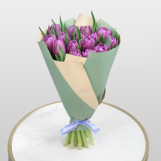 Букет из Тюльпанов 15 шт «Кусочек Рая»
