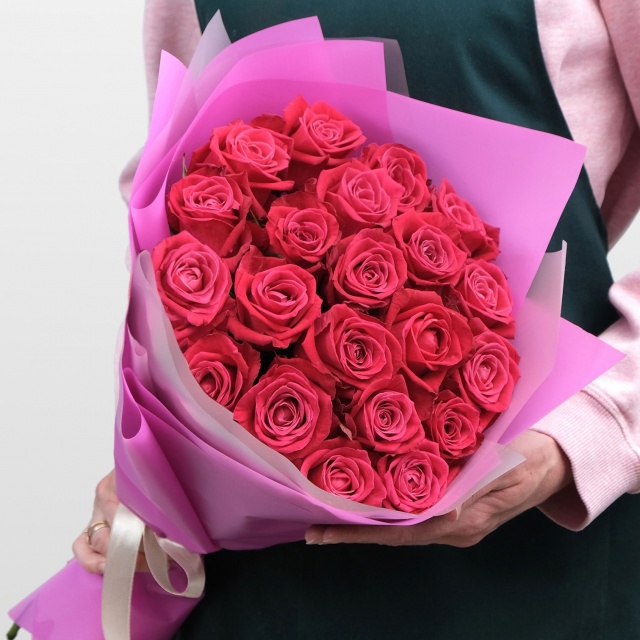 Букет из Роз 60 см «Красный Восход»