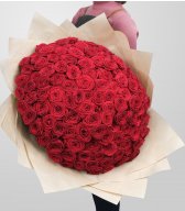 Букет из красных Роз 125 шт 80 см «Авиэтта»