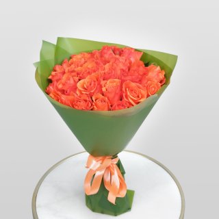 Букет из оранжевых Роз 25 шт 40 см «Хлоя»