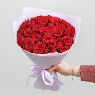 Букет из красных Роз 40 см 25 шт «Симфония любви»