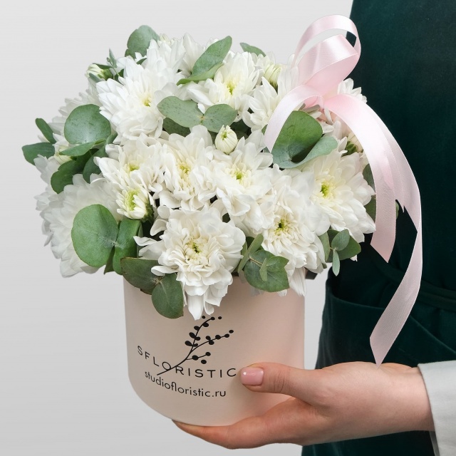 Букет из Хризантем «Сказочное лето» с эвкалиптом