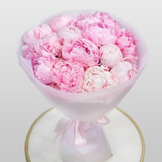 Букет из 15 Пионов «Розовое Суфле»
