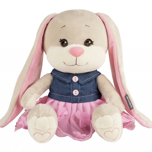 Мягкая Игрушка Jack&Lin, Зайка в Джинсовом Платье, 25 см, в Коробке