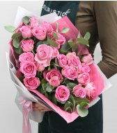 Букет из розовых Роз «Костёр Любви»