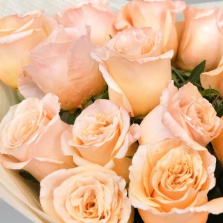 Букет кремовых Роз «Персиковое наслаждение»