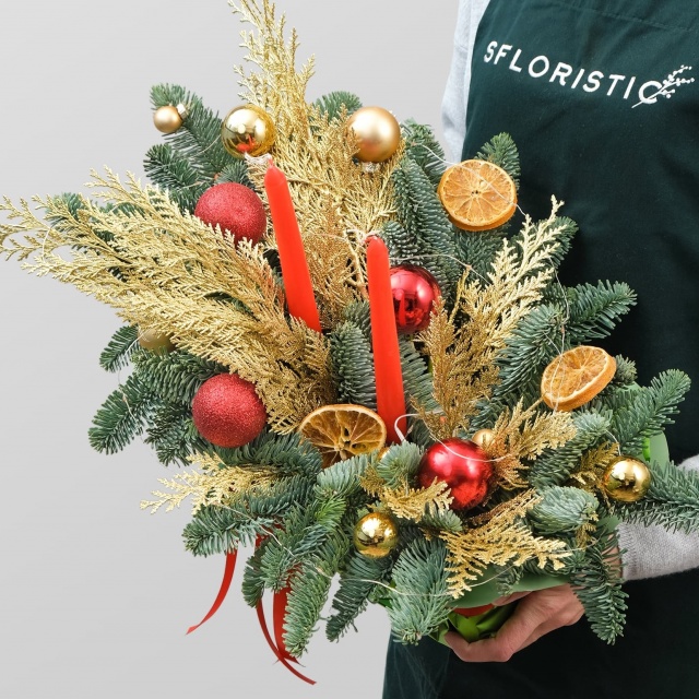 Композиция из Нобилиса «Золотая Зимушка»