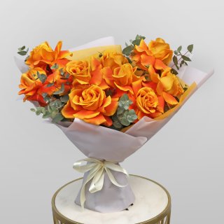 Букет оранжевых Роз Эквадор «Золотой закат»