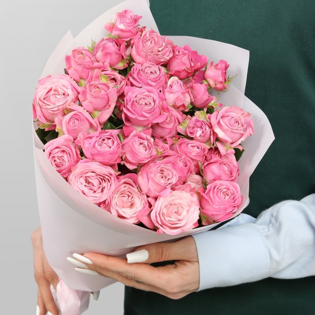 Букет пионовидных Роз «Леди на рассвете»