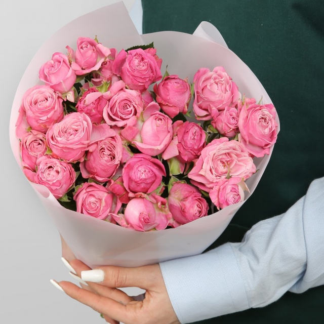 Букет Пионовидных Роз «Розовая вуаль»