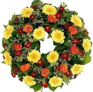 Траурный венок из Гербер и Роз «Вечный огонь»