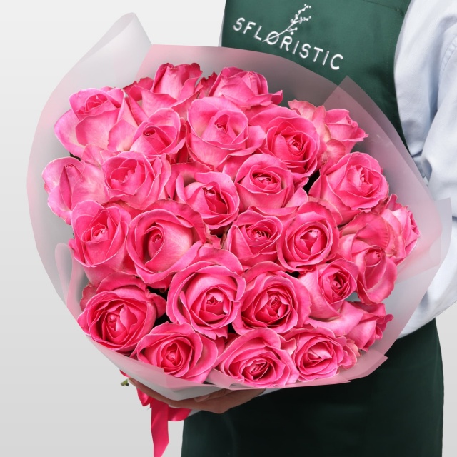 Букет Роз Россия 25 шт «Тихое восхищение»