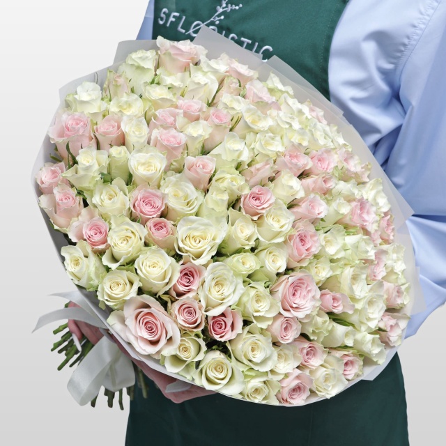 Букет Роз Кения 101 шт «Сердце Принцессы»