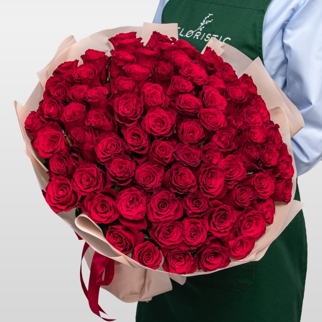 Букет Роз Кения 60 см 75 шт «Больше, чем слова»