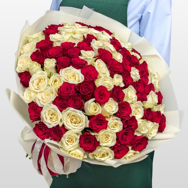 Букет Роз Кения 60 см 101 шт «Вихрь чувств»