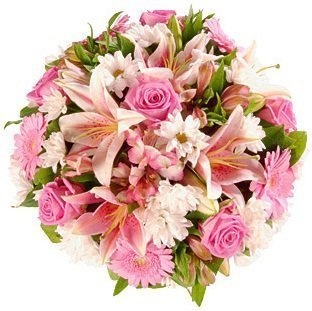 Траурный букет из Роз, Лилий и Гербер «Лилии Роуз»