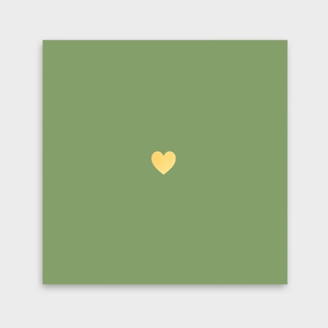 Мини-открытка зеленая «Сердце» Мини-открытка зеленая «Сердце»