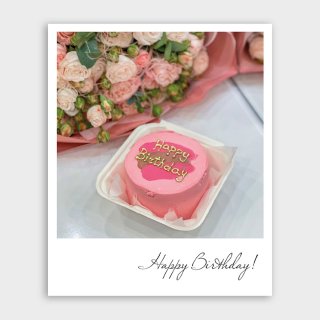 Открытка-фотокарточка с тортиком «Happy Birthday»