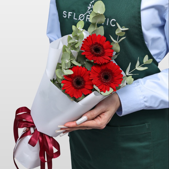 Букет из Гермини и Эвкалипта «Энергия цвета»