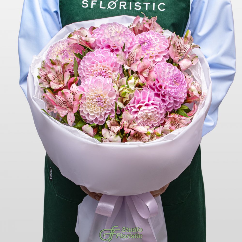 Букет из Георгин и Альстромерий «Пастельный Восторг» Букет из Георгин и Альстромерий «Пастельный Восторг»