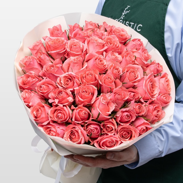 Букет Роз Кения 60 см 51 шт «Индийское Лето»