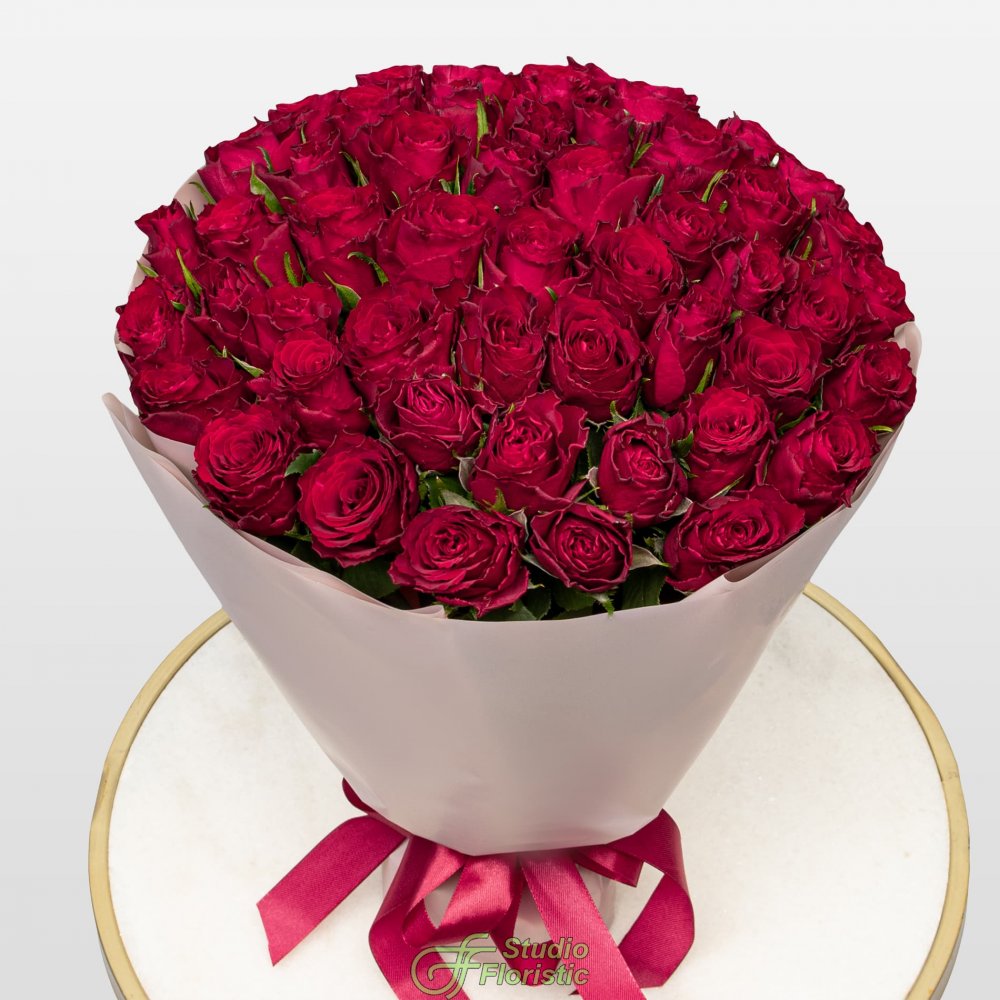 Букет красных Роз Кения 40 см 51 шт «Эликсир Любви» Букет красных Роз Кения 40 см 51 шт «Эликсир Любви»